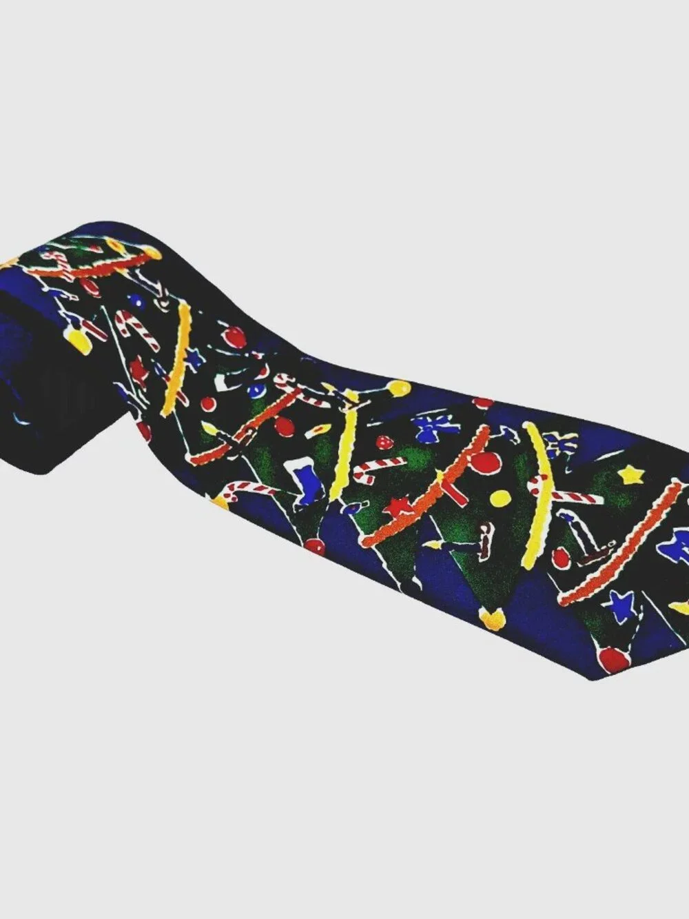 Save the Children Silk Christmas Tie USA 90s Art-to-Wear Vintage Holiday 56 x 4